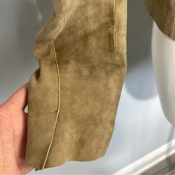 Anthropologie Jackett…etc. Genuine Suede Leather Open Front Jacket Blazer Boho M - Picture 12 of 16